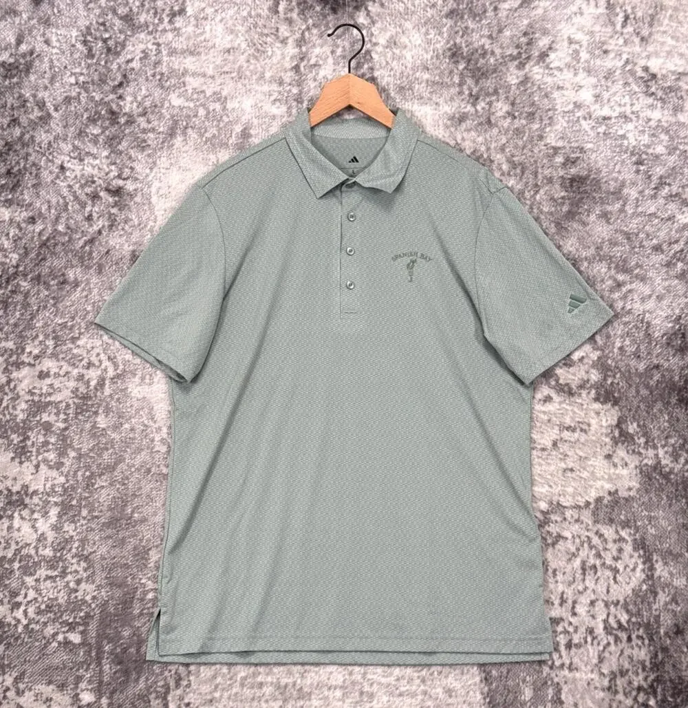 Adidas Golf Polo Shirt Large Mens Spanish Bay Green Performance Tech Knit